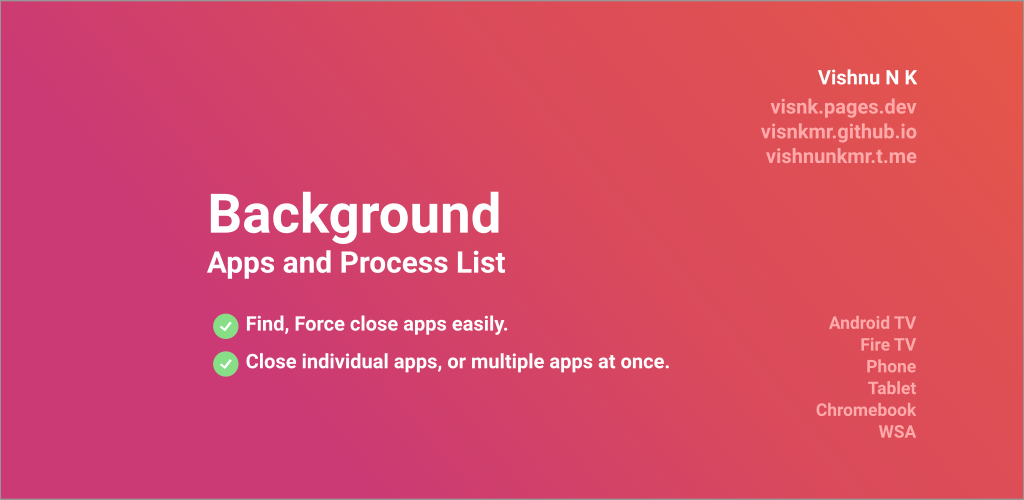 Background Apps & Process List